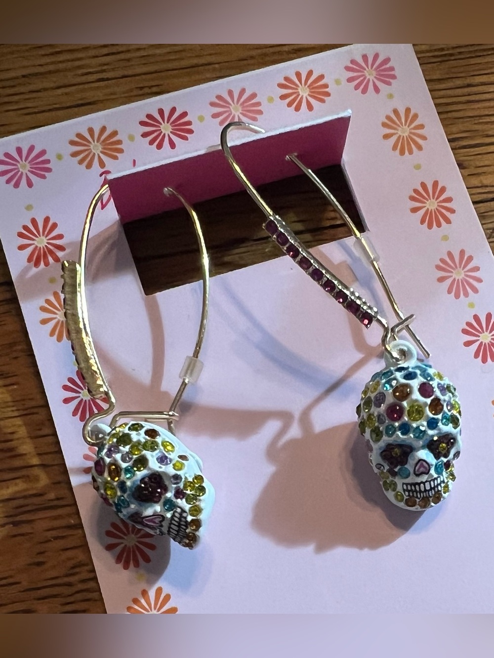 Betsy Johnson Skull Dangle Earrings